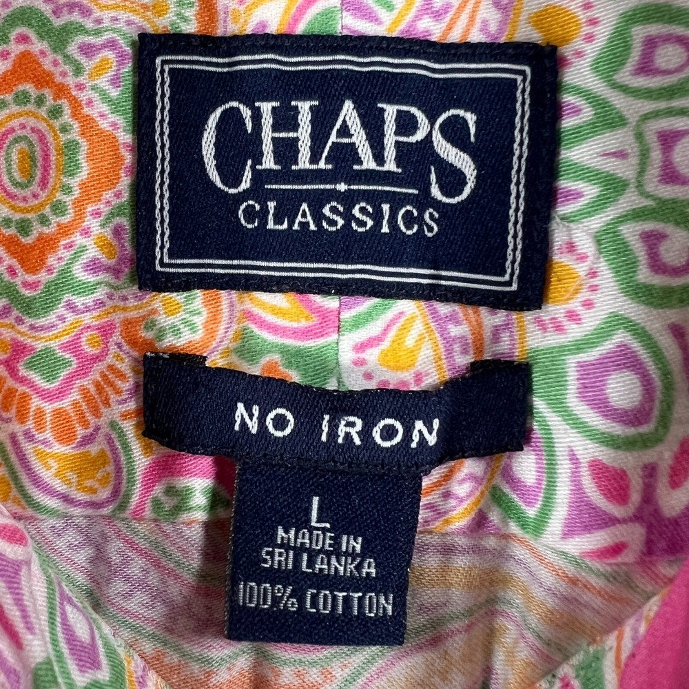 Chaps Shirt Womens Large Orange Designer Long Sleeve Button Up Casual Comfort - Picture 2 of 14